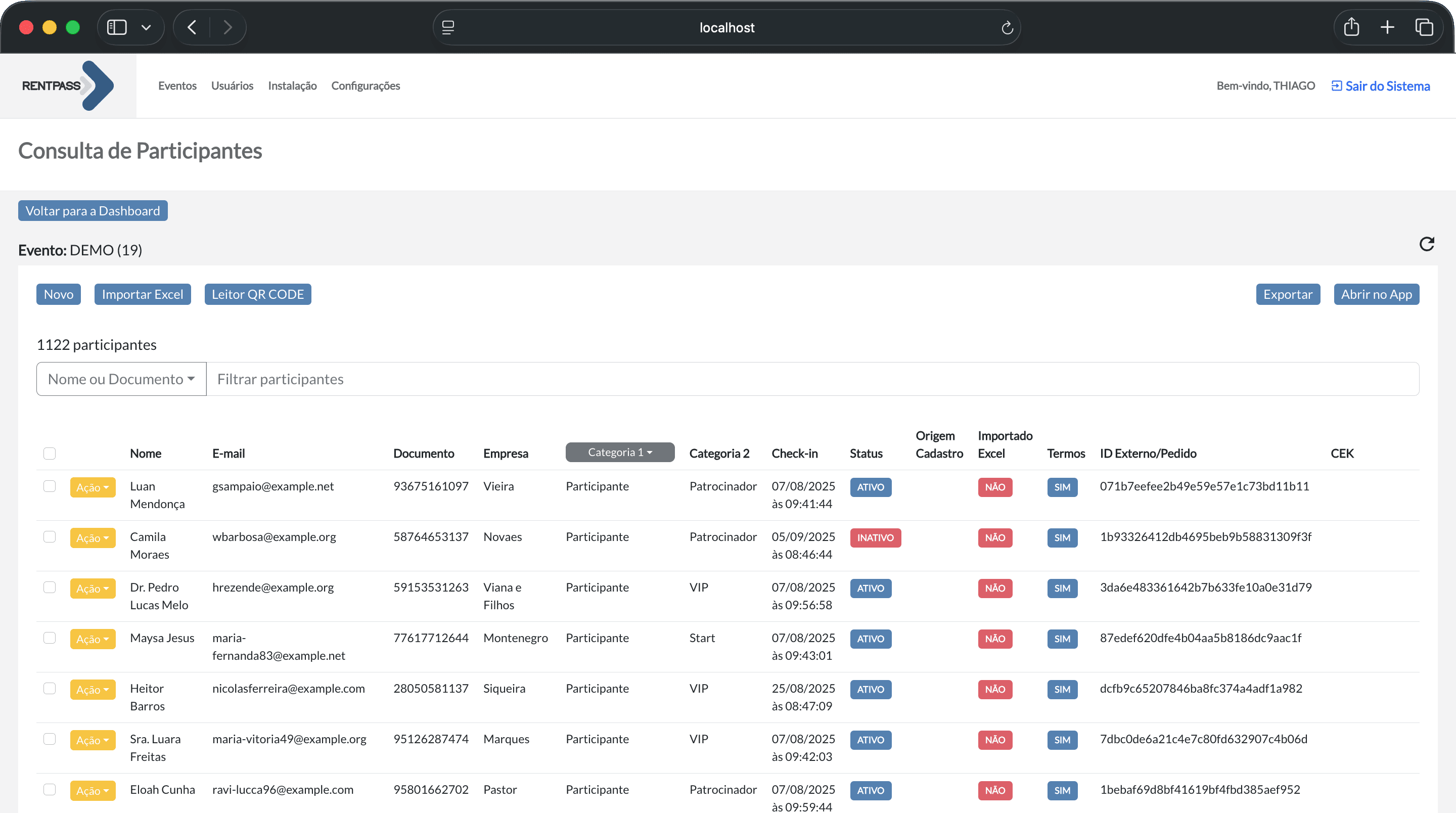 Rentpass - Sistema de Credenciamento